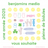 carte de voeux benjamins media avec une image extraite du livre audio Petit Rien et Grand Tout